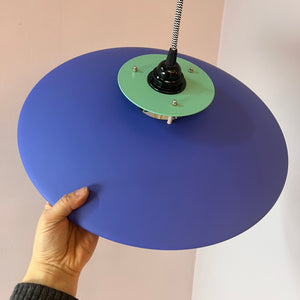 Lamellenlampe neu lackiert blau grün