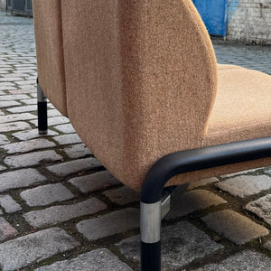 2-Sitzer Sofa 712/2 braun schwarz von Hans Peter Piehl für Wilkhahn
