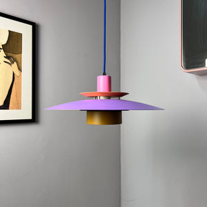 Lamellenlampe neu lackiert lila ocker