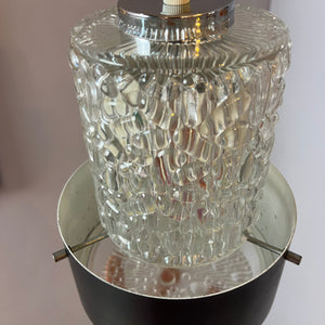 Hängelampe schwarz Eisglas von Carl Fagerlund für Orrefors