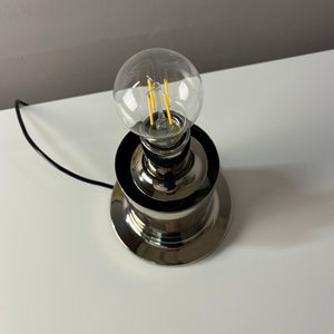 Mushroom Tischlampe Opalglas Chrom von Doria