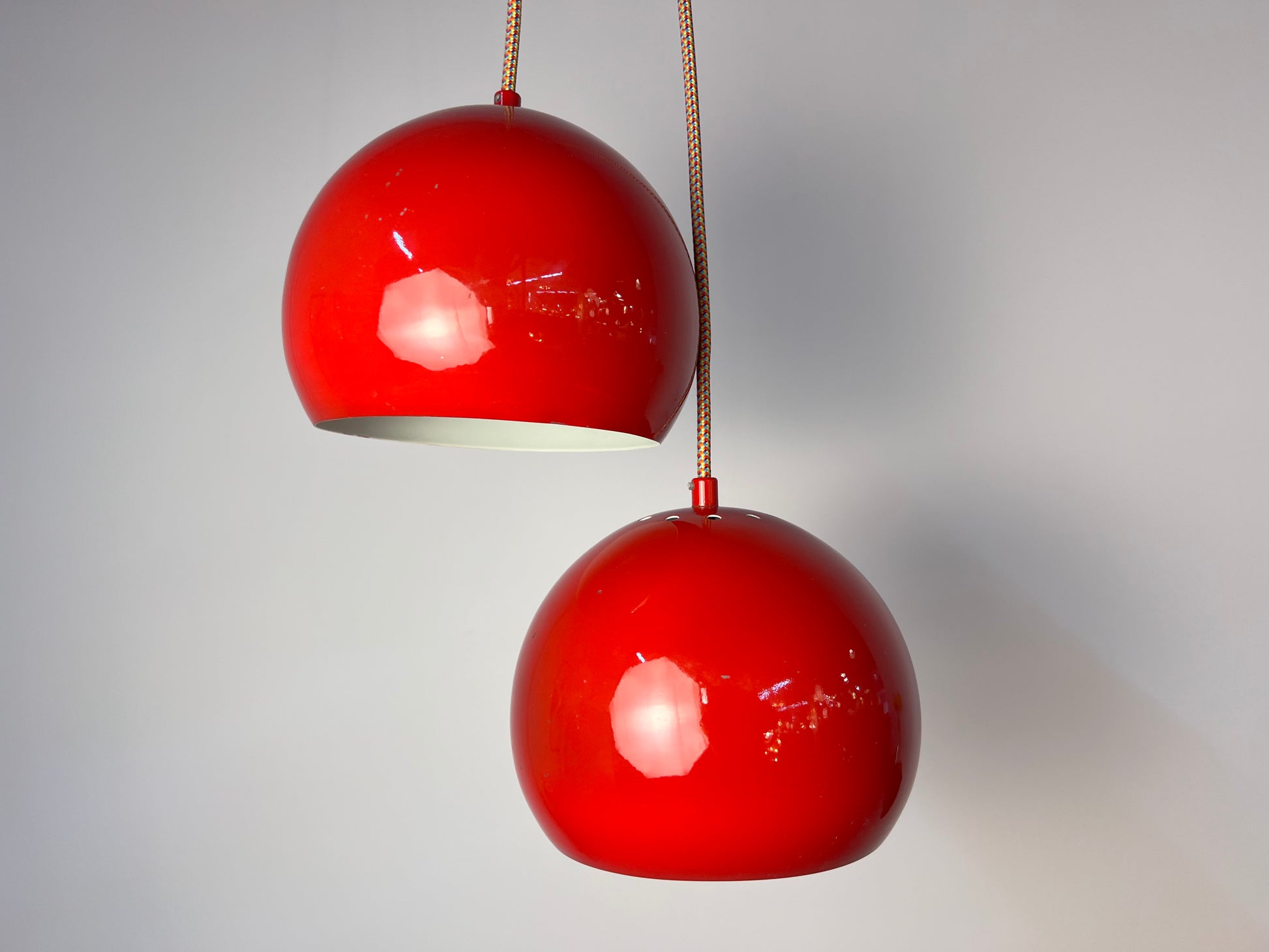 Set: 2x Kugellampe rot aus Dänemark
