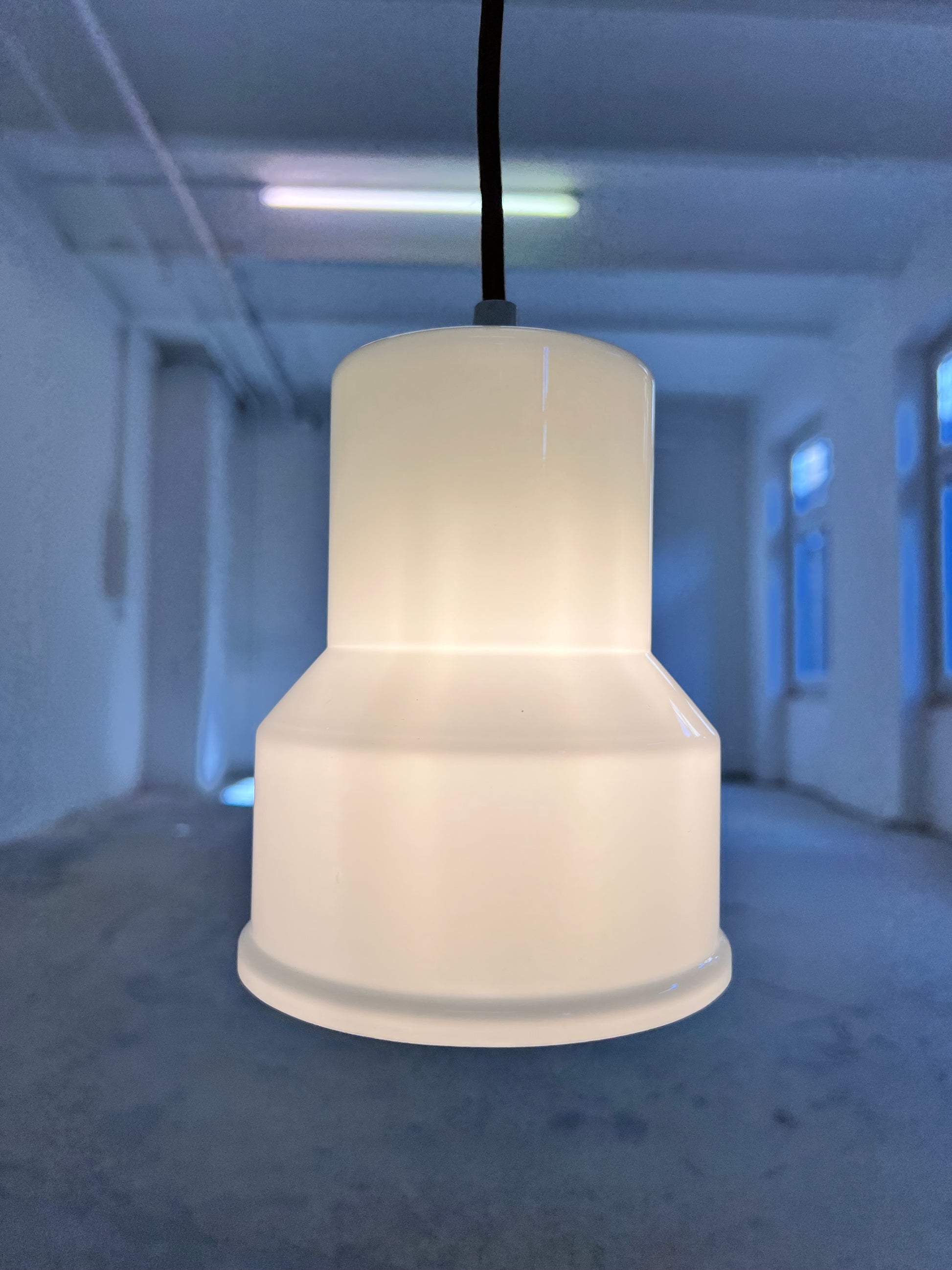 Hängelampe weiß Glas von Sidse Werner für Holmegaard