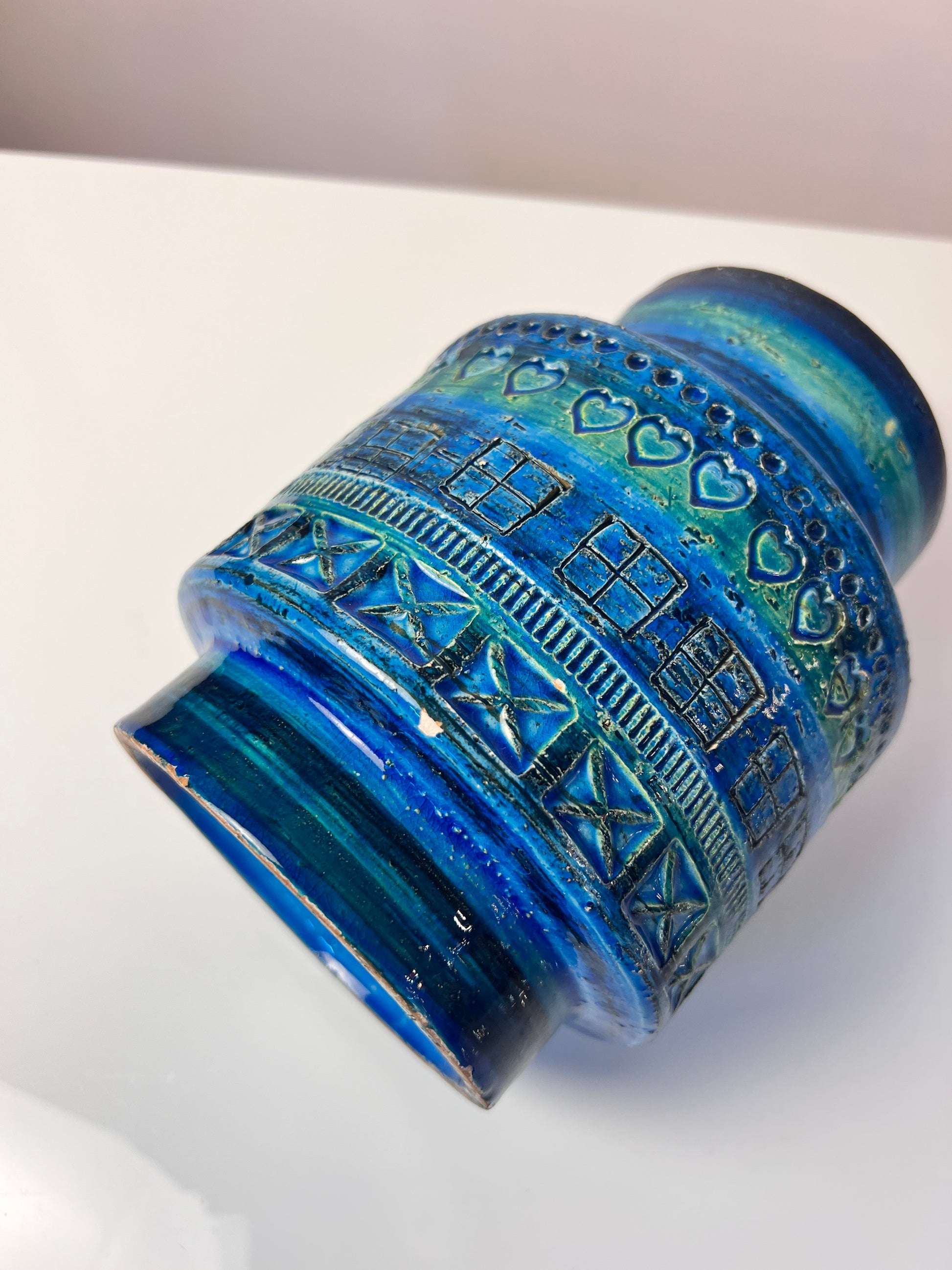 Vase Serie Rimini Blu von Aldo Londi für Bitossi