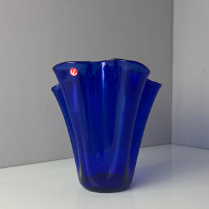 Vase Fazoletto blau Glas von Ancher Iversen