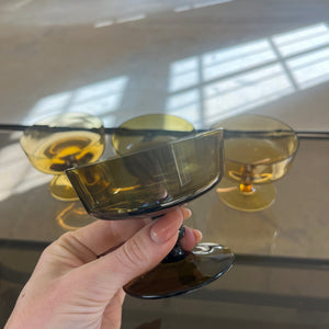 Set: 4x Champagner Schale braun Glas