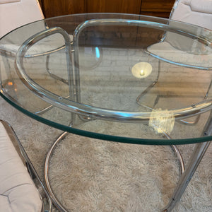 Runder Esstisch Chrom & Glas aus Italien