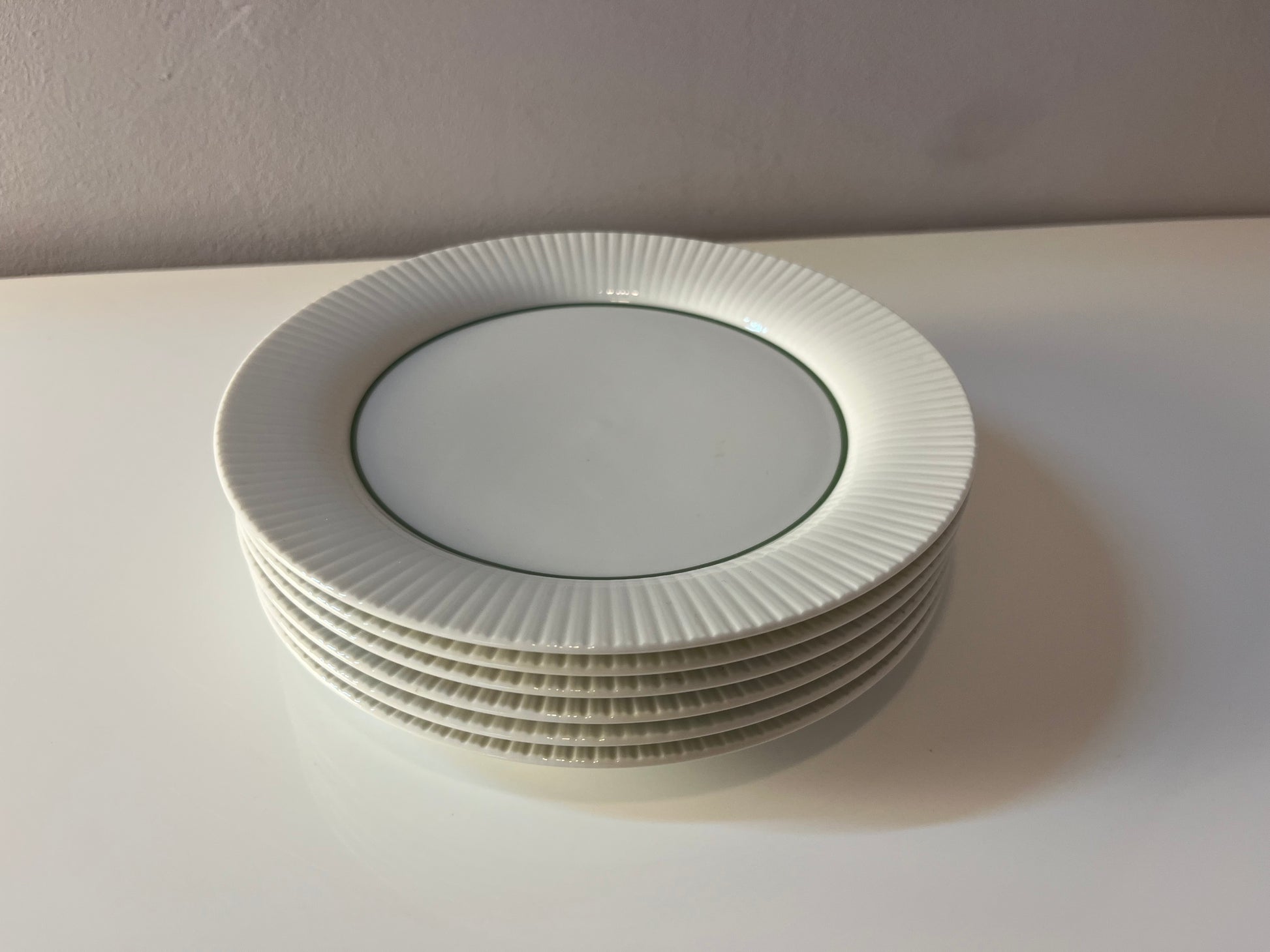 Set: 6x Kuchenteller Modulation Secunda grün von Tapio Wirkkala für Rosenthal