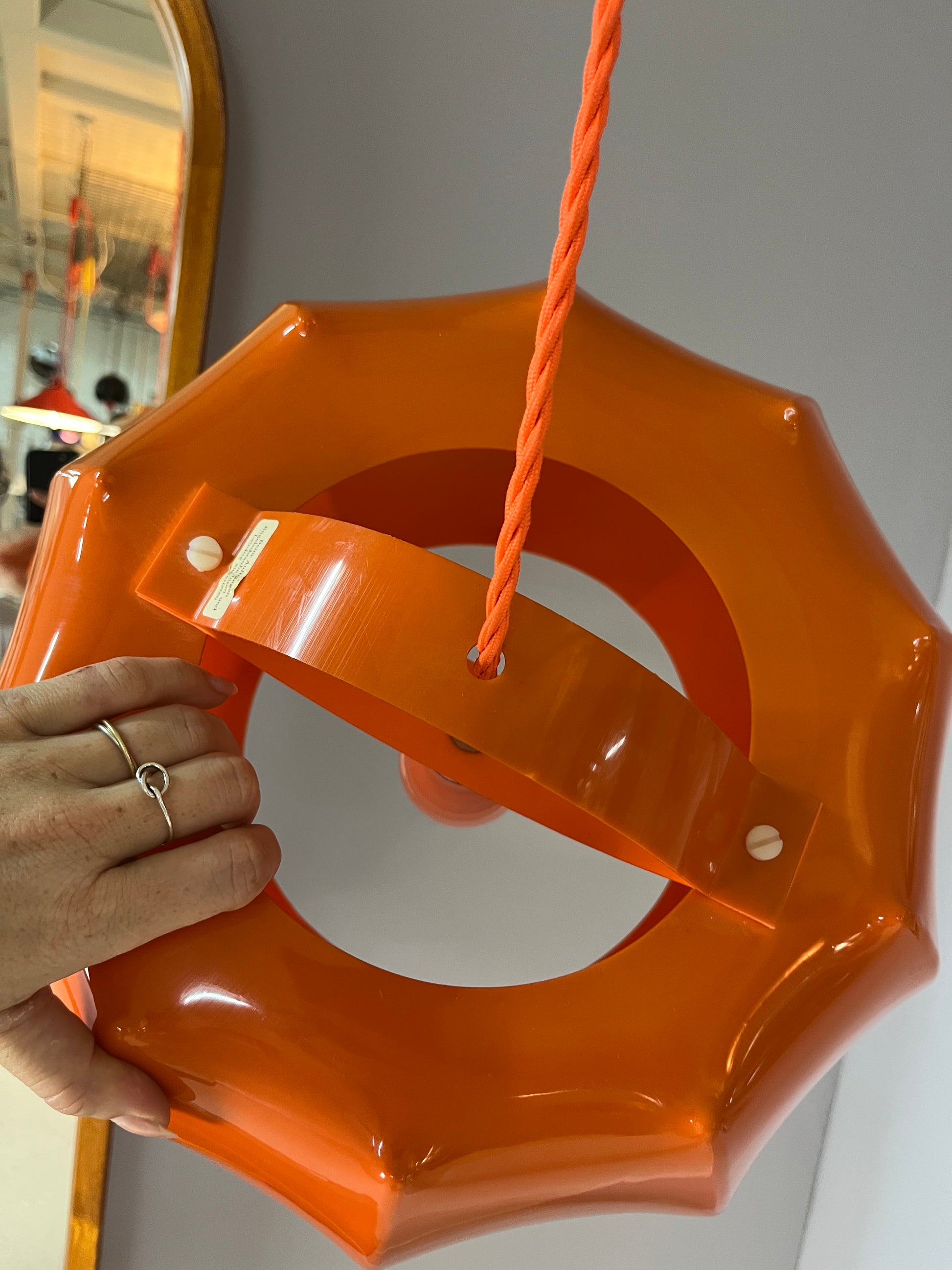 Hängelampe orange Kunststoff von Ilka Plast