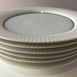 Set: 6x Speiseteller Modulation Secunda grün von Tapio Wirkkala für Rosenthal