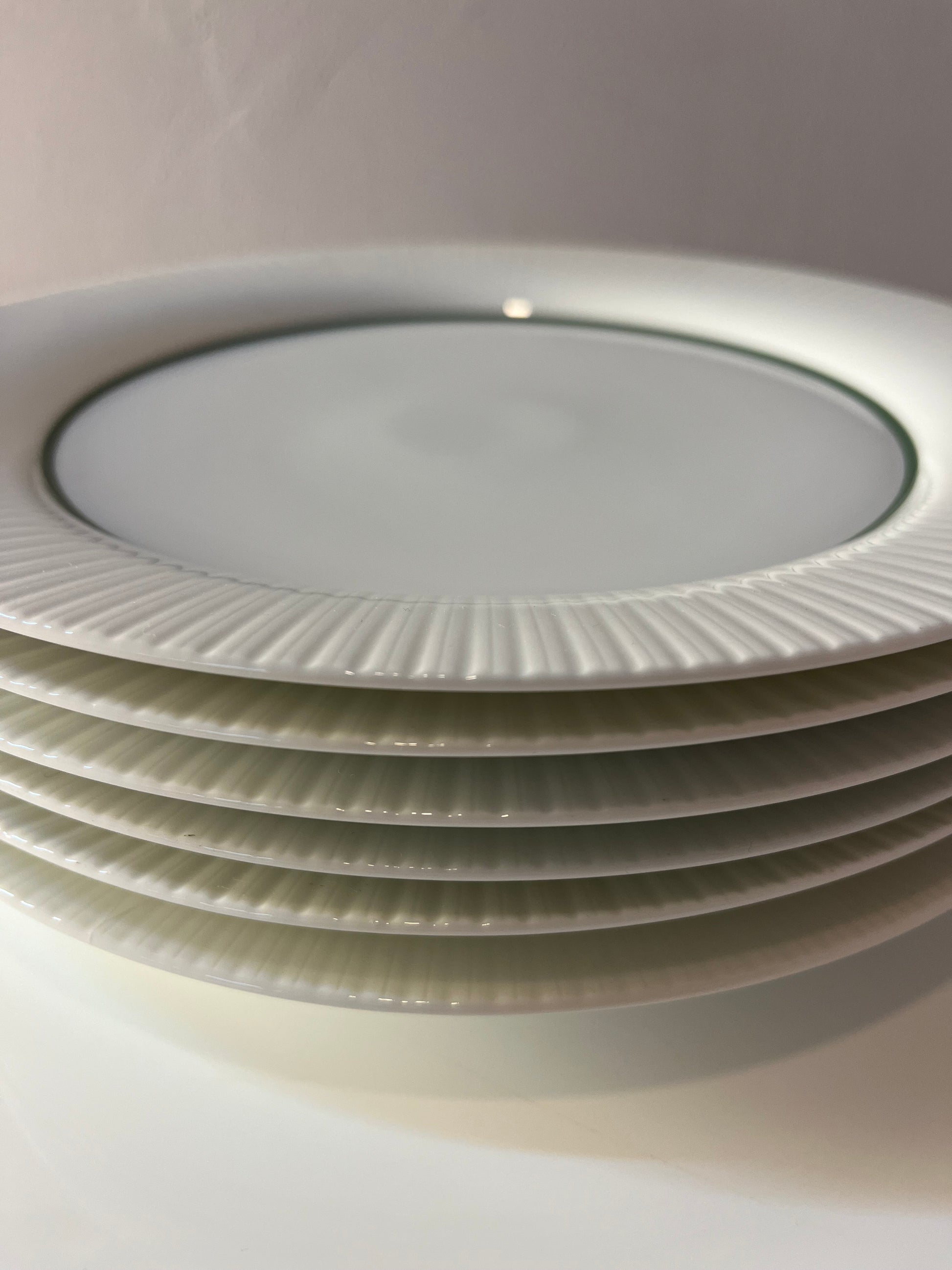 Set: 6x Speiseteller Modulation Secunda grün von Tapio Wirkkala für Rosenthal