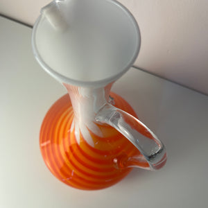 Henkelvase Opalglas mit Flammenmuster von Vetreria Artigiana Sanminiatello