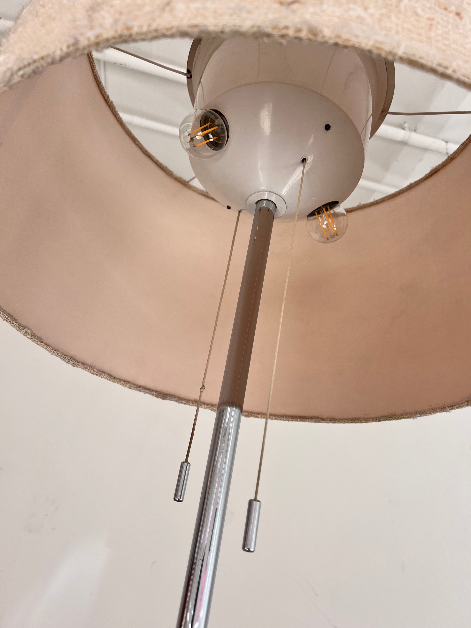 Stehlampe Chrom mit Stoff-Schirm von STAFF
