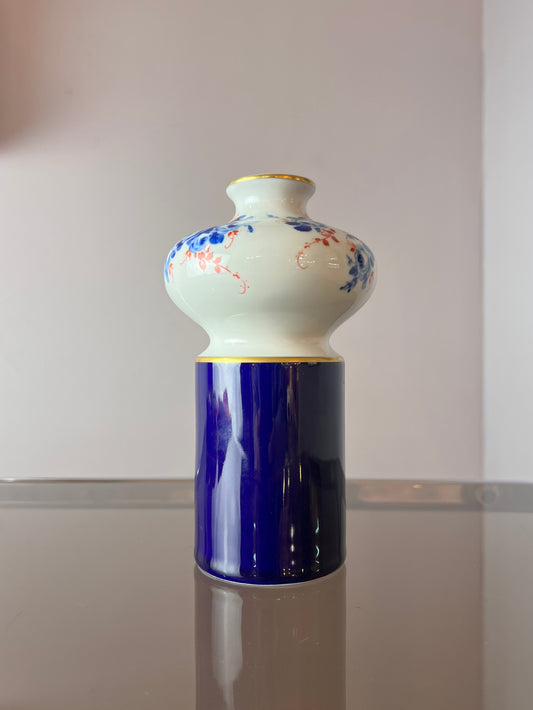 Vase blau weiß Porzellan von Unterweissbach