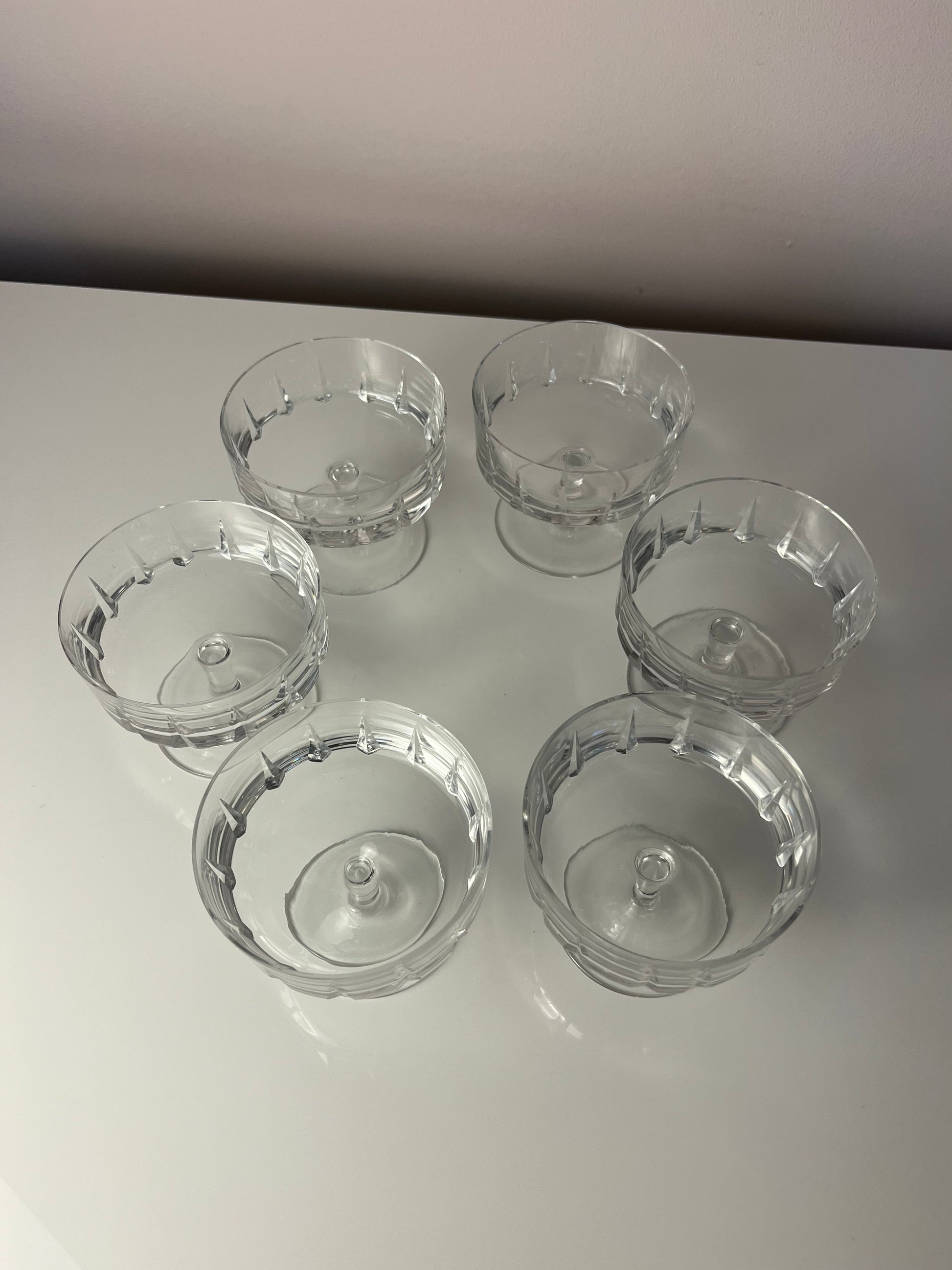 Set: 6x Champagnerschale Kristallglas