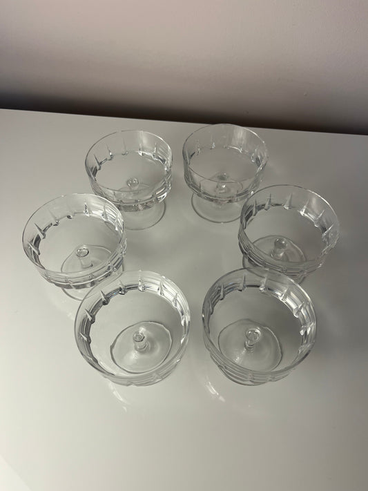 Set: 6x Champagnerschale Kristallglas