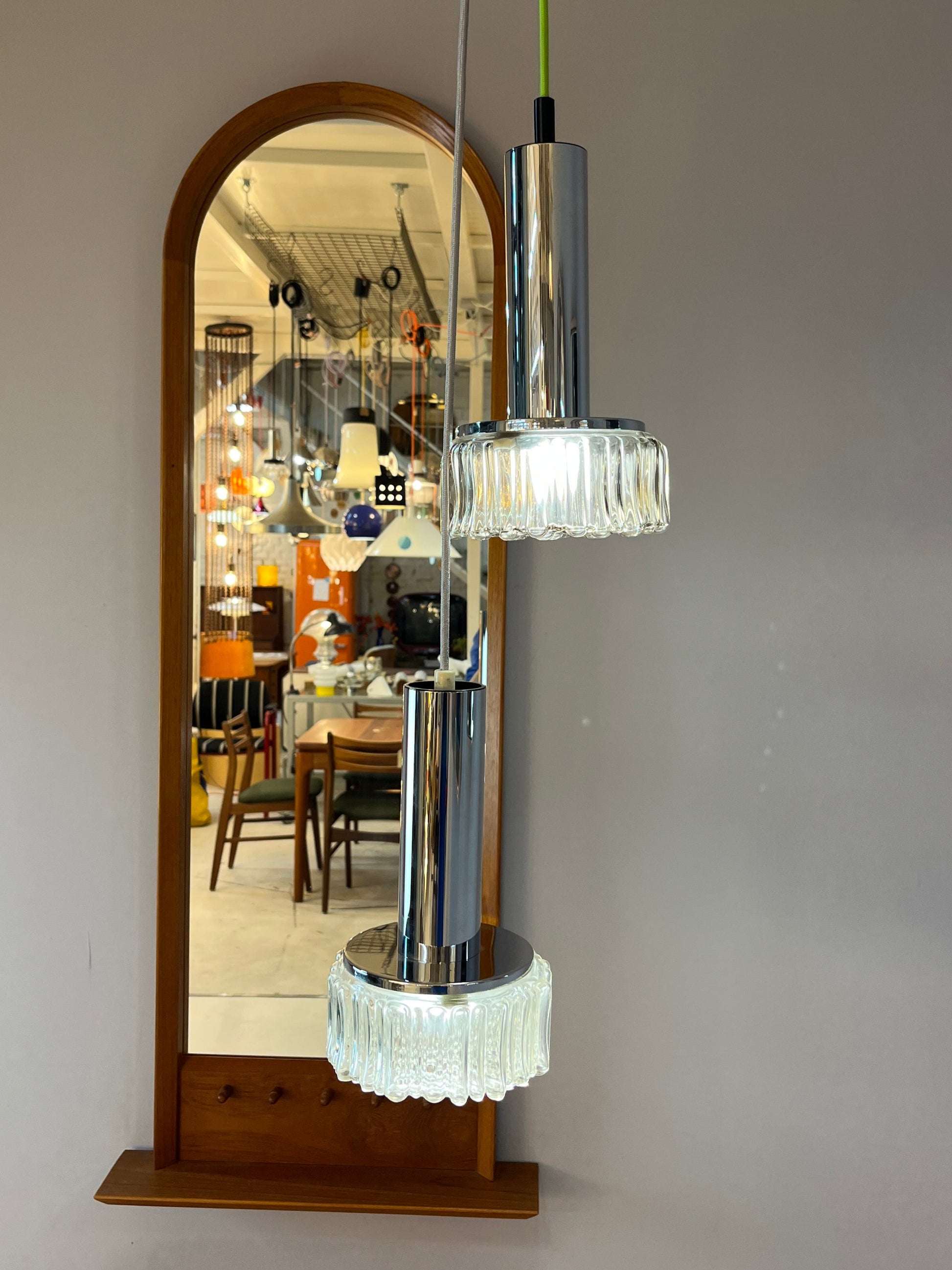Pendelleuchte Modell P105 Glas Chrom von STAFF
