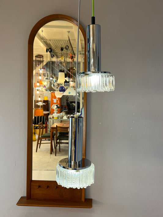 Pendelleuchte Modell P105 Glas Chrom von STAFF