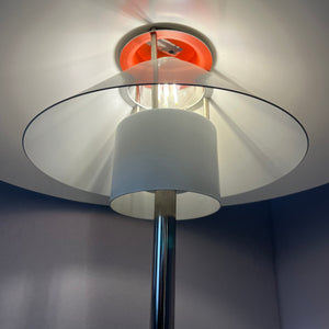 Tischlampe Trapez weiß orange von Christian Hvidt für Nordisk Solar