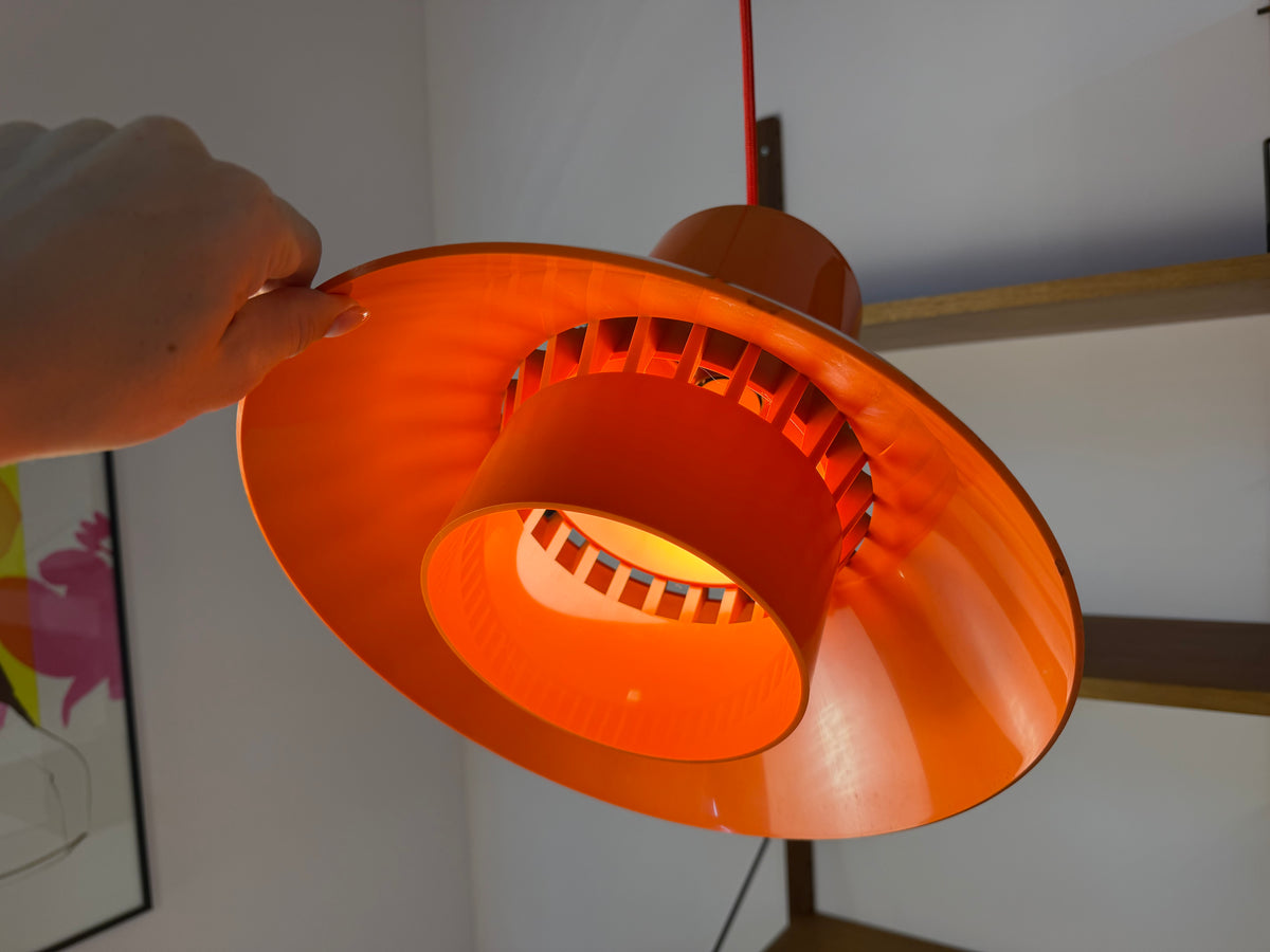Hängelampe Solar orange Kunststoff von Svend Middelboe für Nordisk Solar