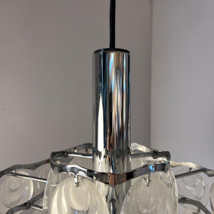 Hängelampe mit Scheiben silber weiß Acrylglas Metall