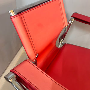 Chrom-Sessel rot aus Dänemark