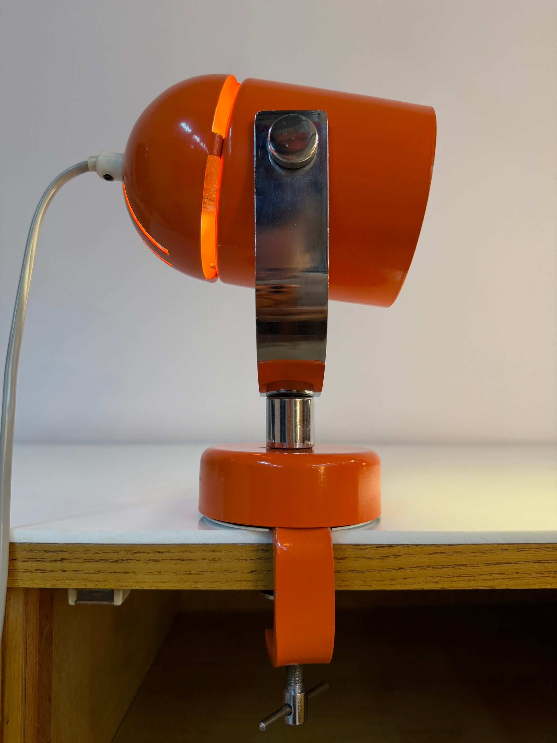 Klemmlampe / Wandlampe Combi Lux orange Chrom von Stanislav Indra für Lidokov Boskovice