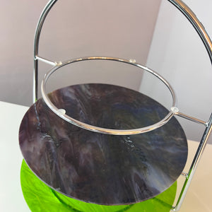 Etagere grün braun orange Glas & Chrom
