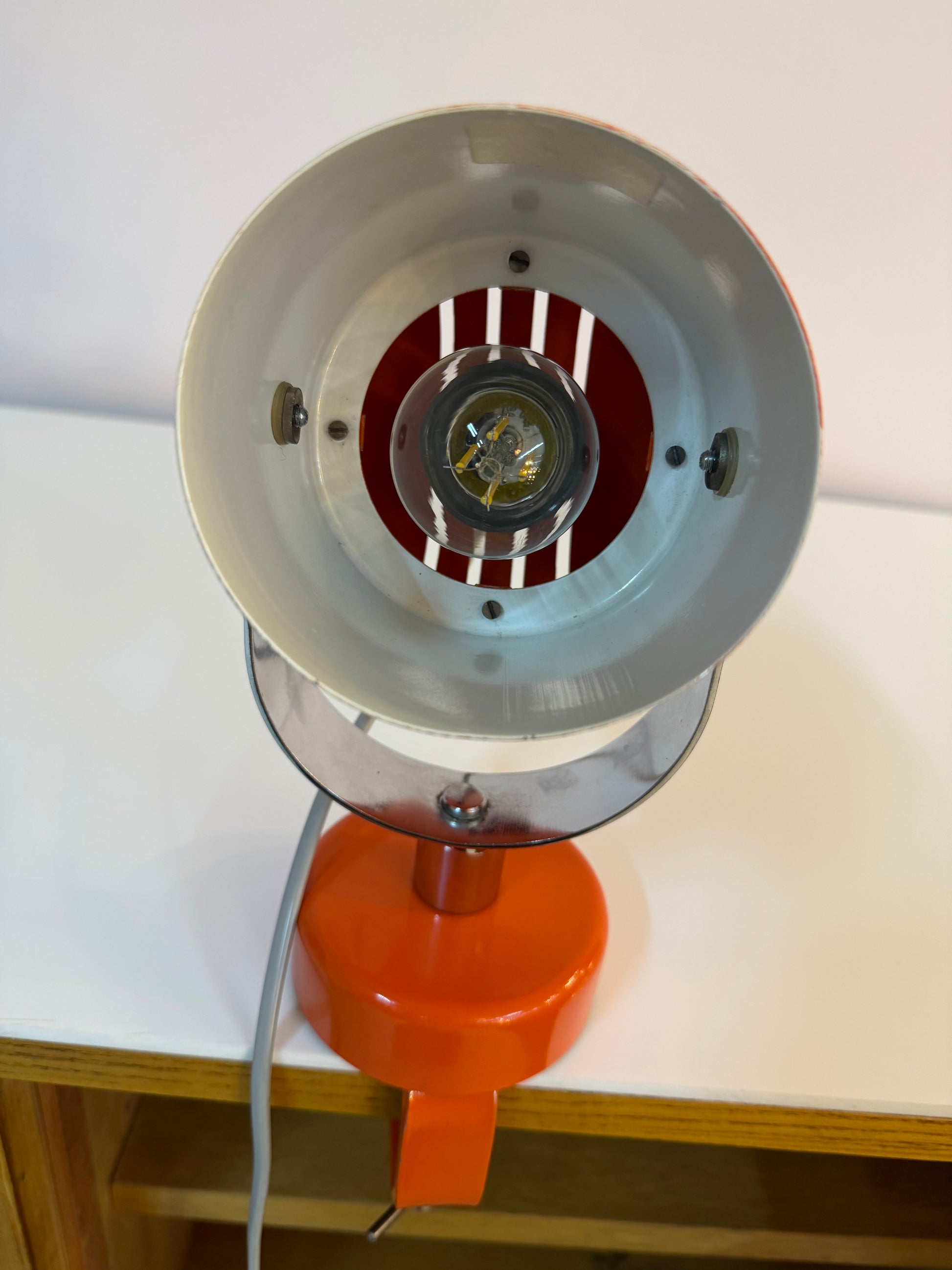 Klemmlampe / Wandlampe Combi Lux orange Chrom von Stanislav Indra für Lidokov Boskovice