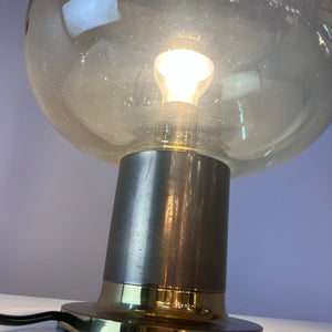 Tischlampe Messing Glas mundgeblasen