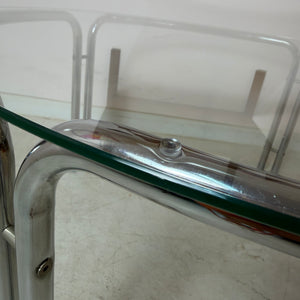 Runder Couchtisch Glas & Chrom