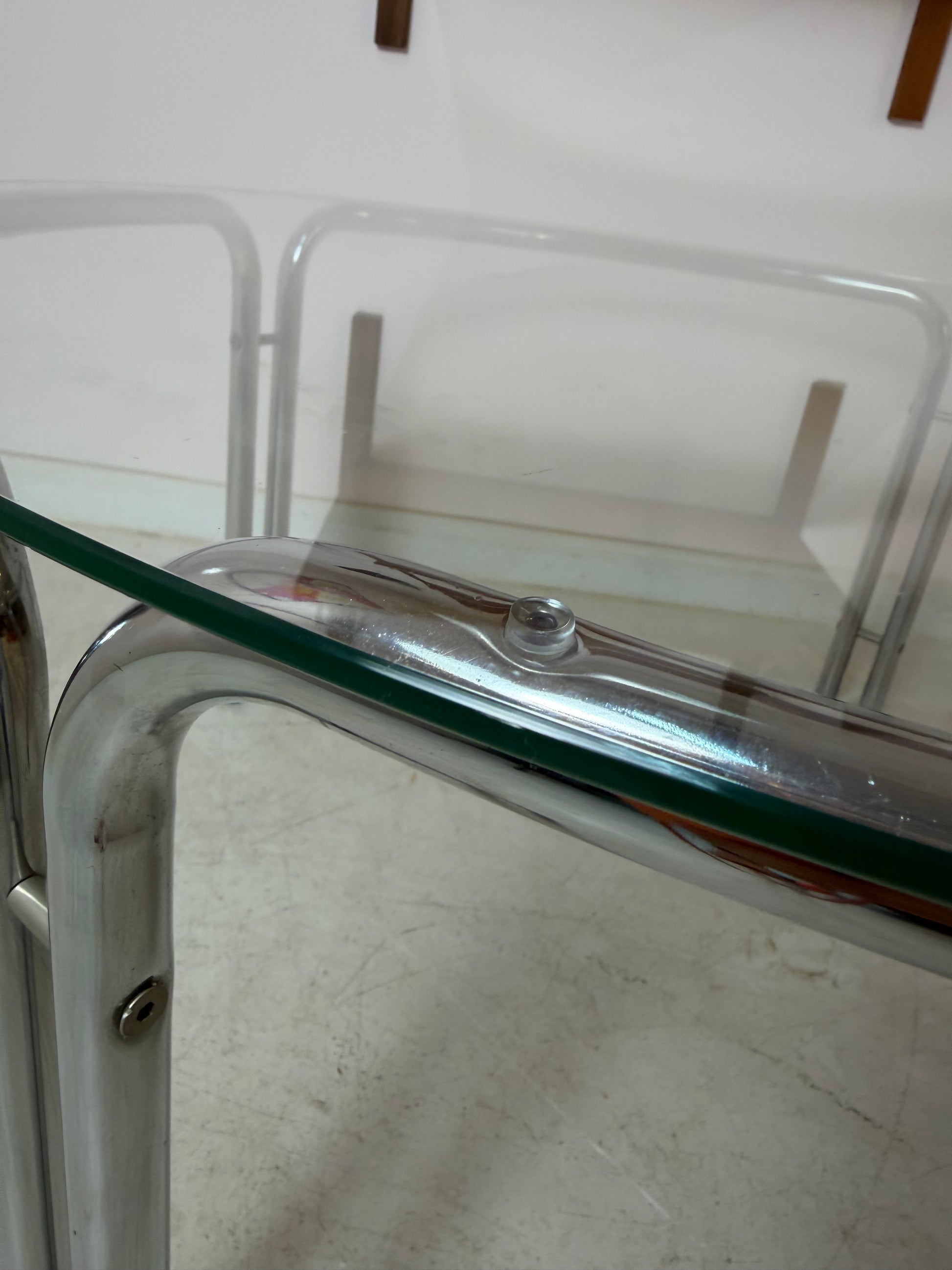 Runder Couchtisch Glas & Chrom