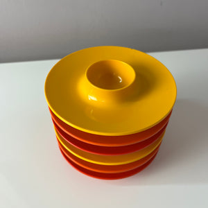 Set: 6x Eierbecher gelb orange rot von Mepal