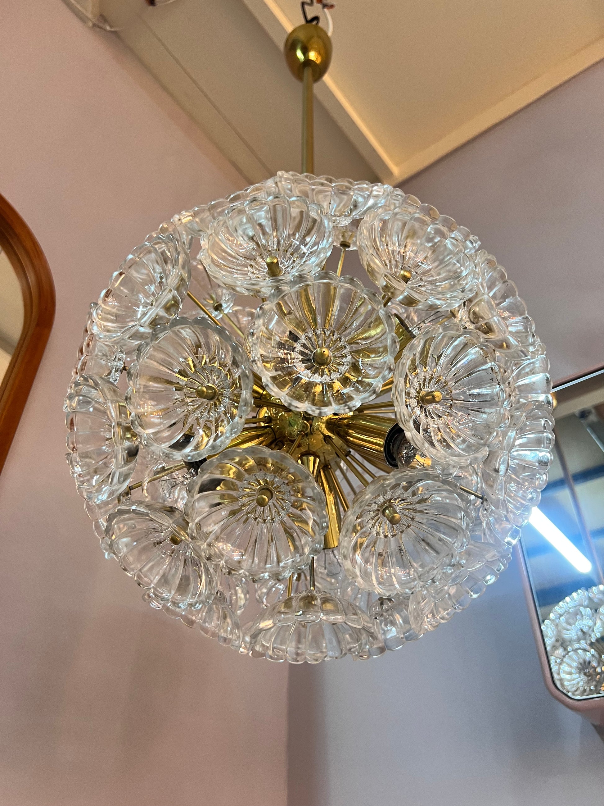 Kronleuchter "Pusteblume" von VEB Kristalleuchte Ebersbach