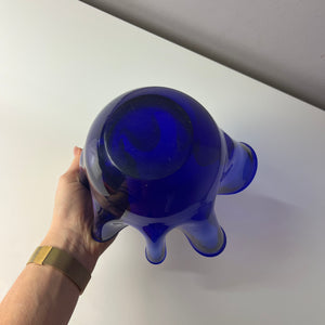 Vase Fazoletto blau Glas
