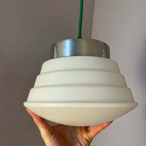 Hängelampe weiß silber Glas