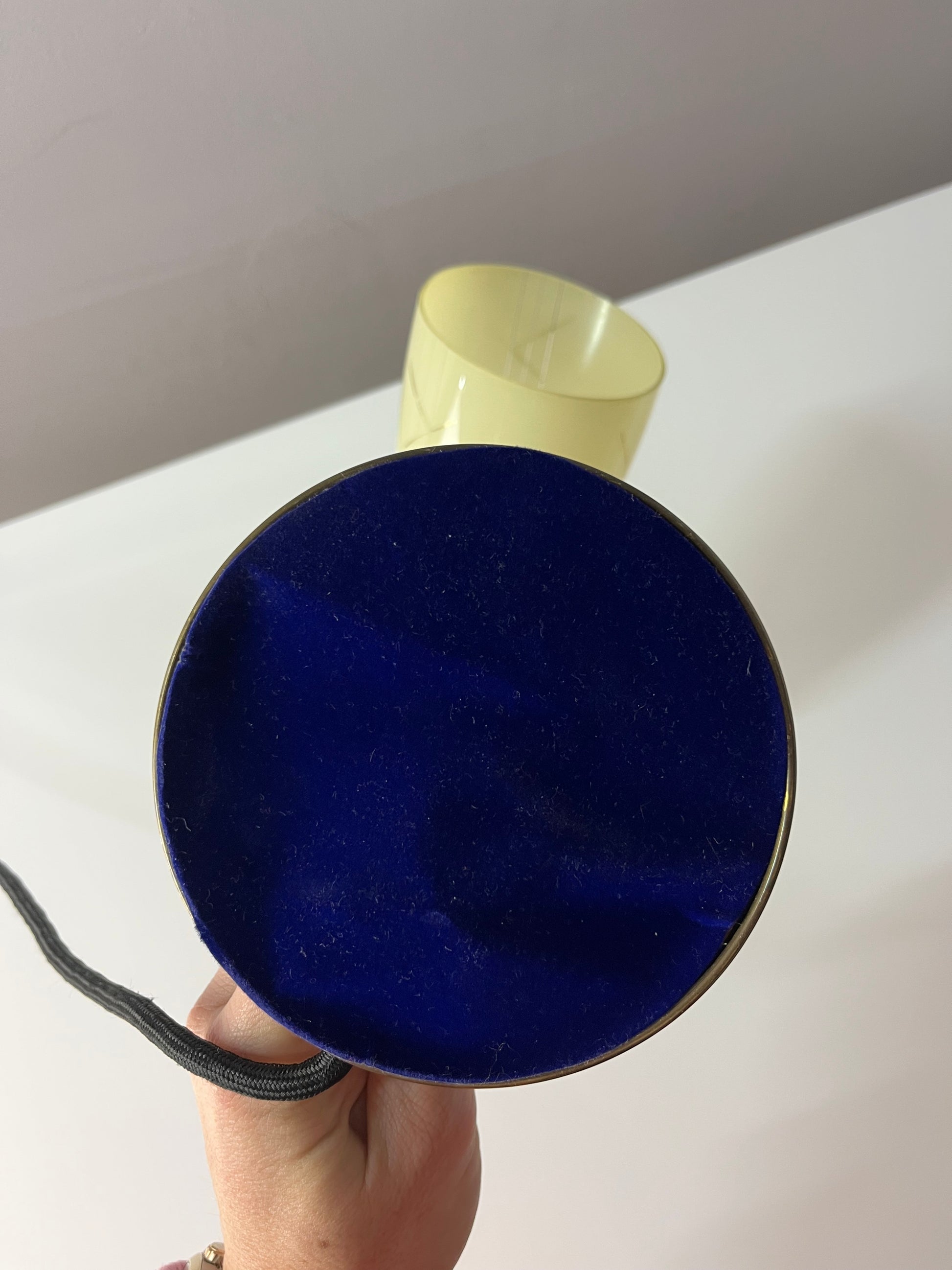 Tischlampe Messing Glas