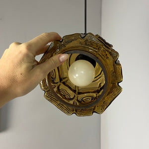 Hängelampe braun Glas Messing von Vitrika