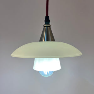 Lamellenlampe Milchglas aus Dänemark