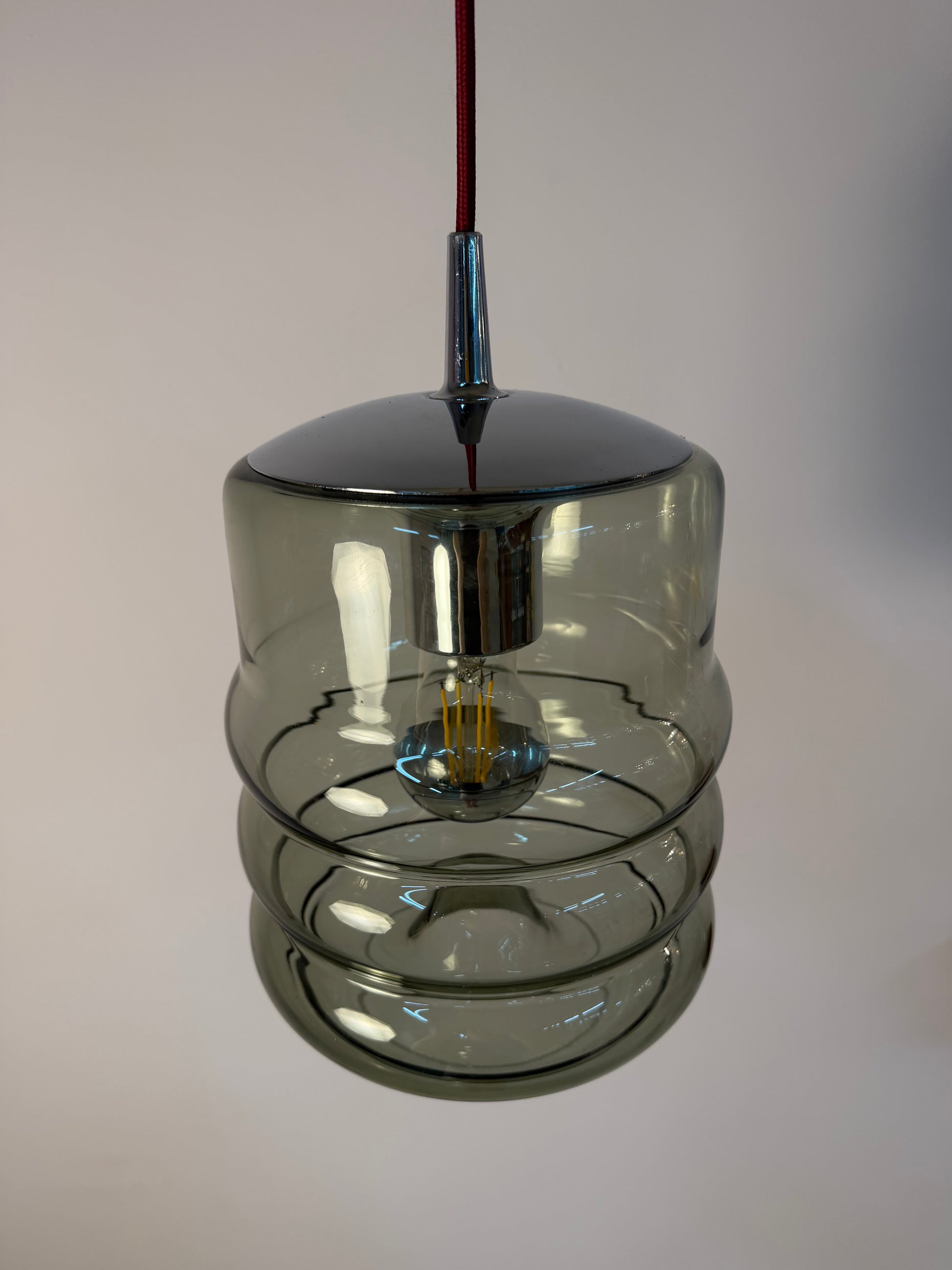 Hängelampe Rauchglas Chrom von Peill & Putzler