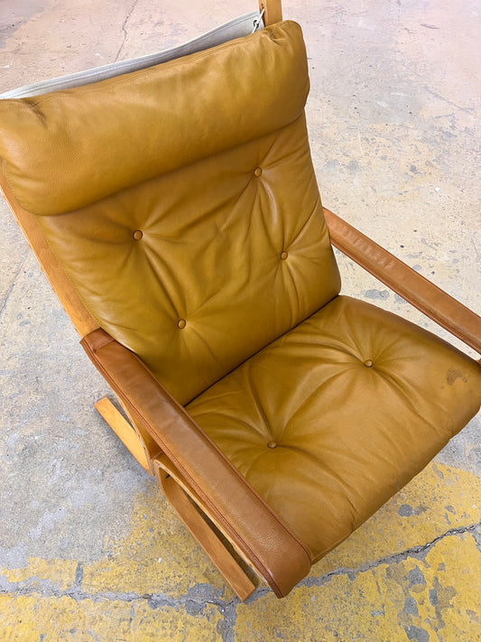 Sessel Siesta Echtleder von Ingmar Relling für Westnofa