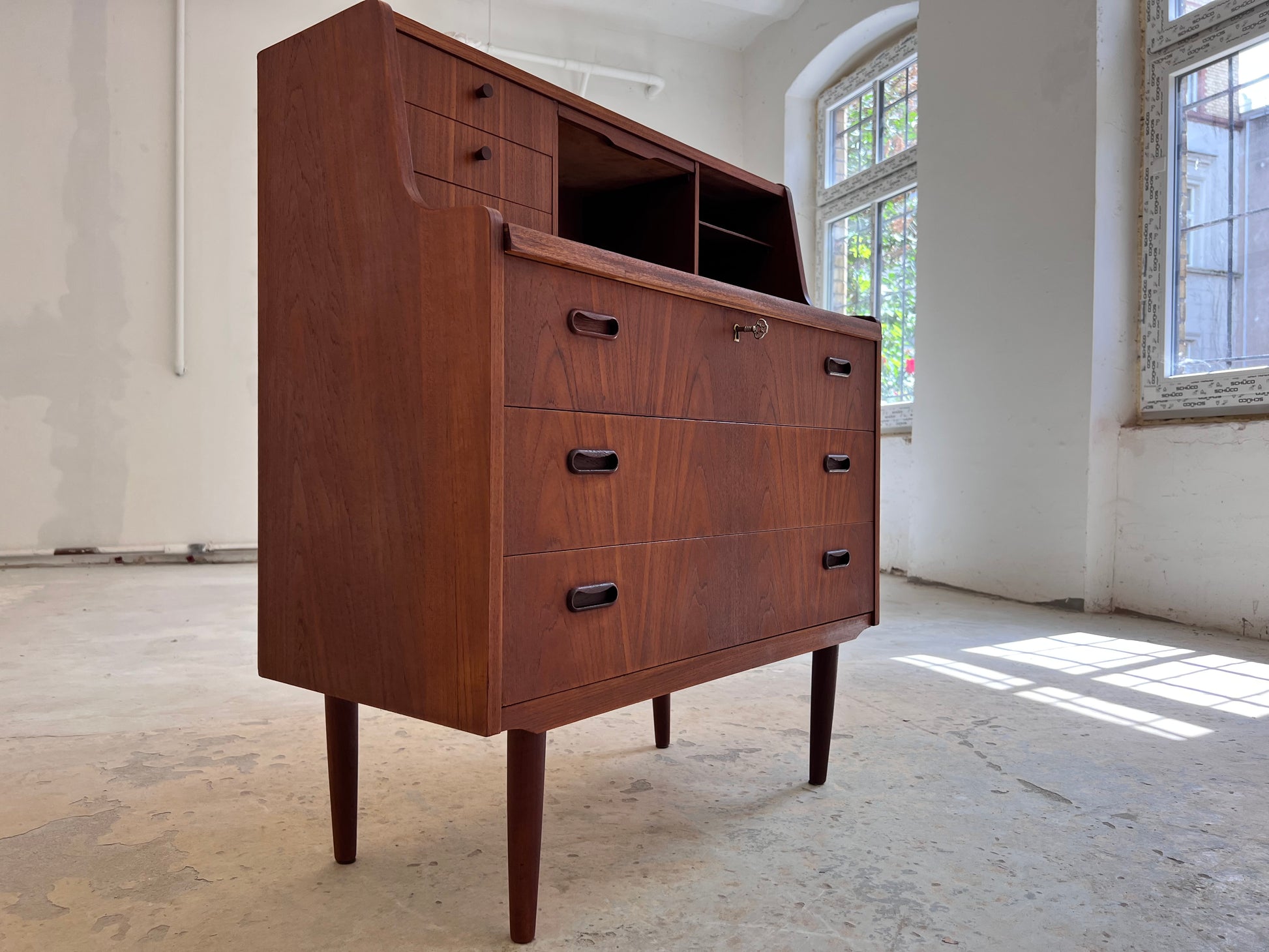 Sekretär Teak mit Spiegel aus Dänemark