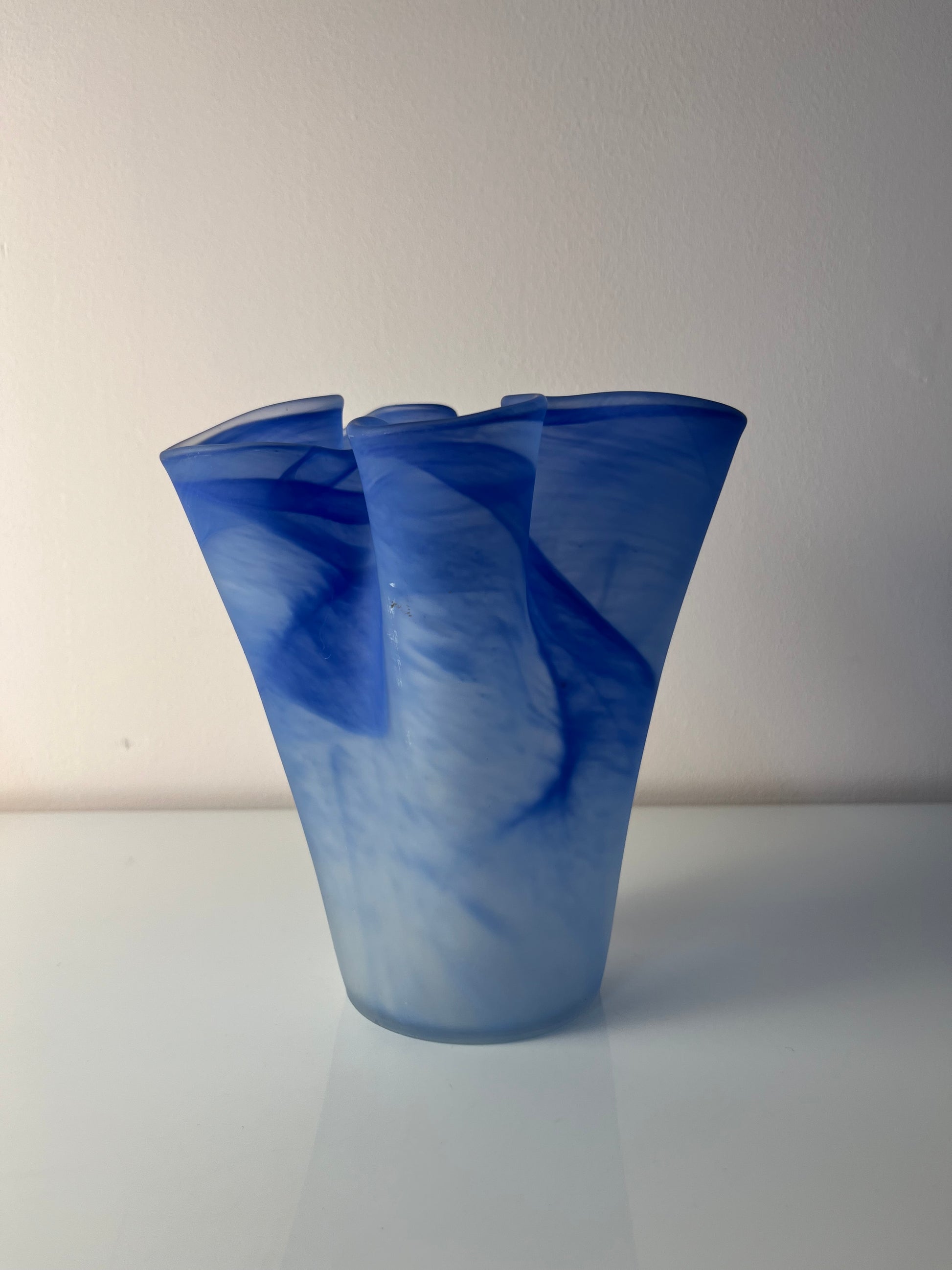 Vase Fazoletto blau Glas von Aida