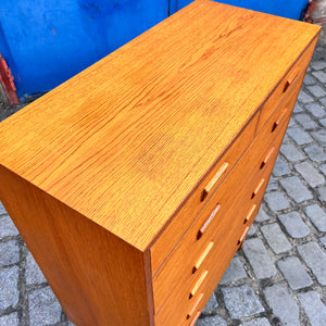 Tallboy Kommode Eiche mit Doppelgriffen von Holger Jensen für FDB Møbler