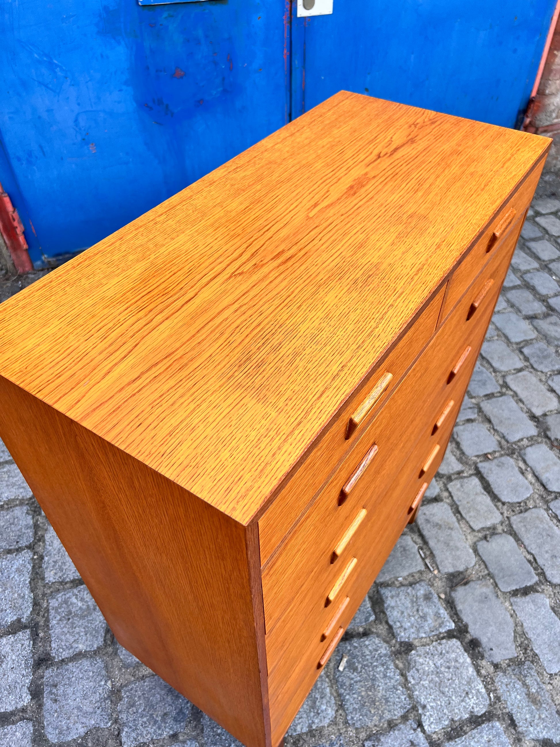 Tallboy Kommode Eiche mit Doppelgriffen von Holger Jensen für FDB Møbler