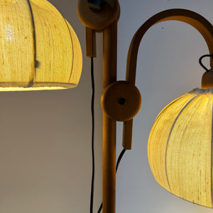 Stehlampe Maiglöckchen von Domus Teak und Rohseide