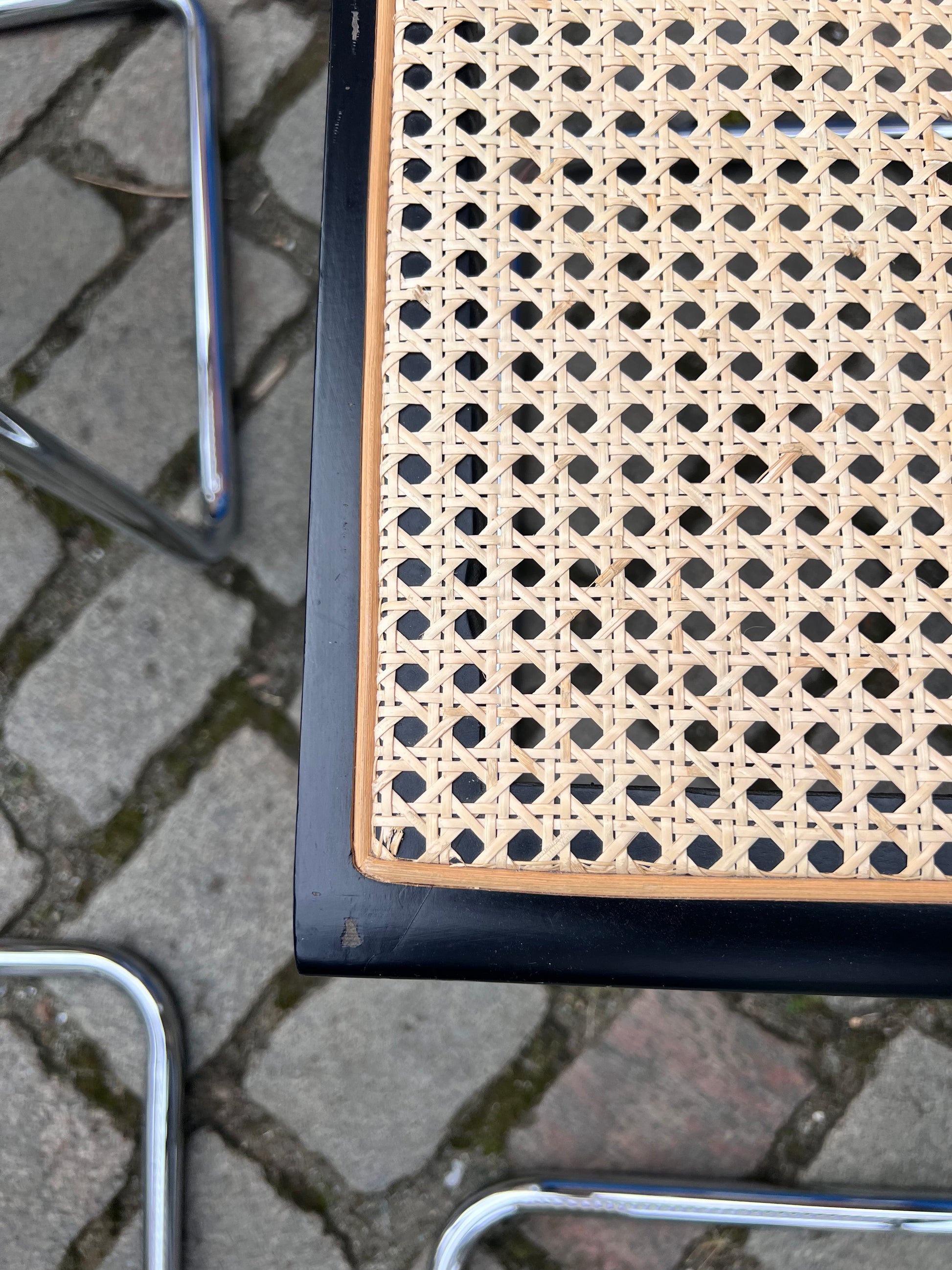 Set: 4x Freischwinger Wiener Geflecht