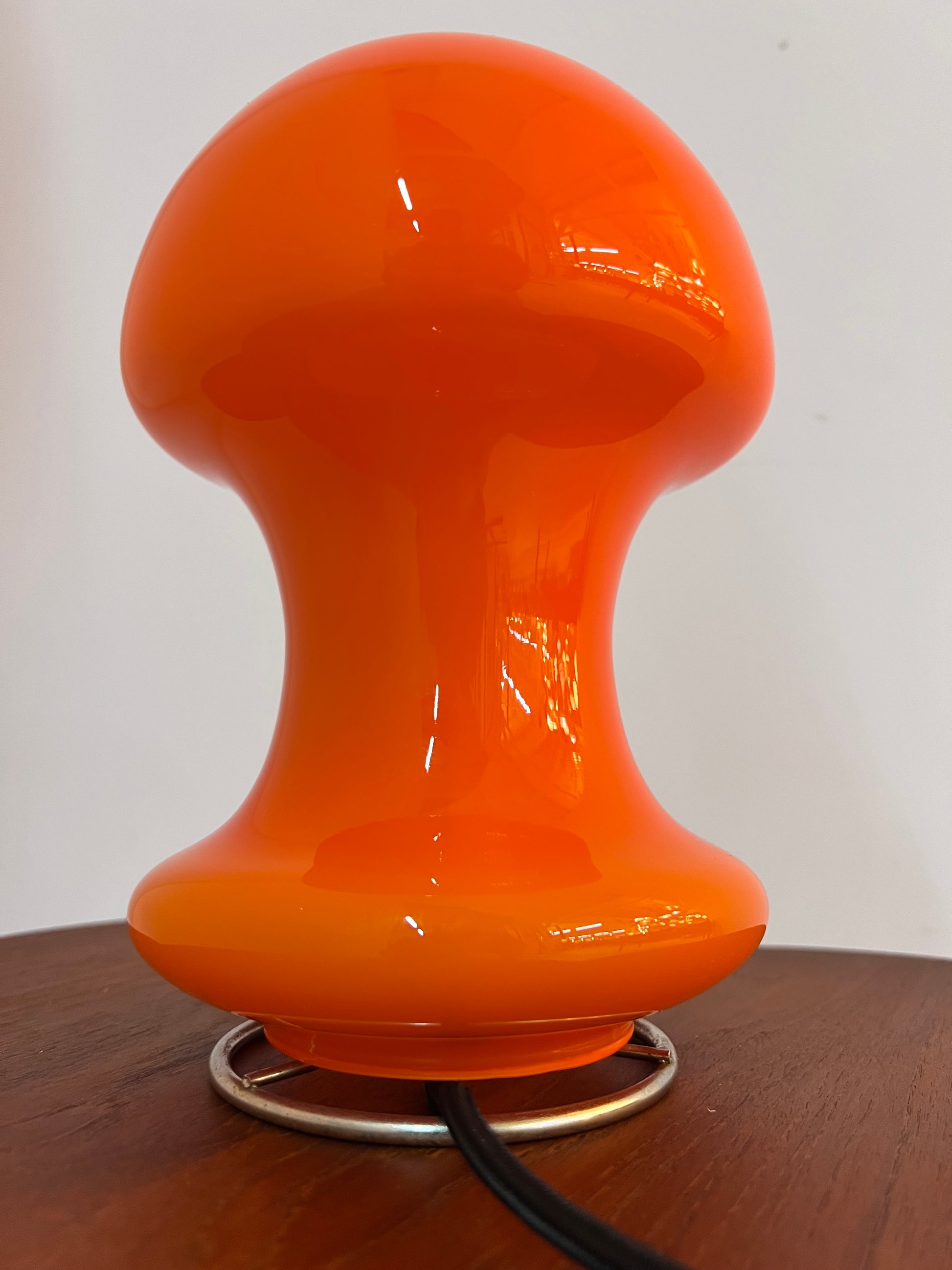 Tischlampe orange Glas aus Dänemark