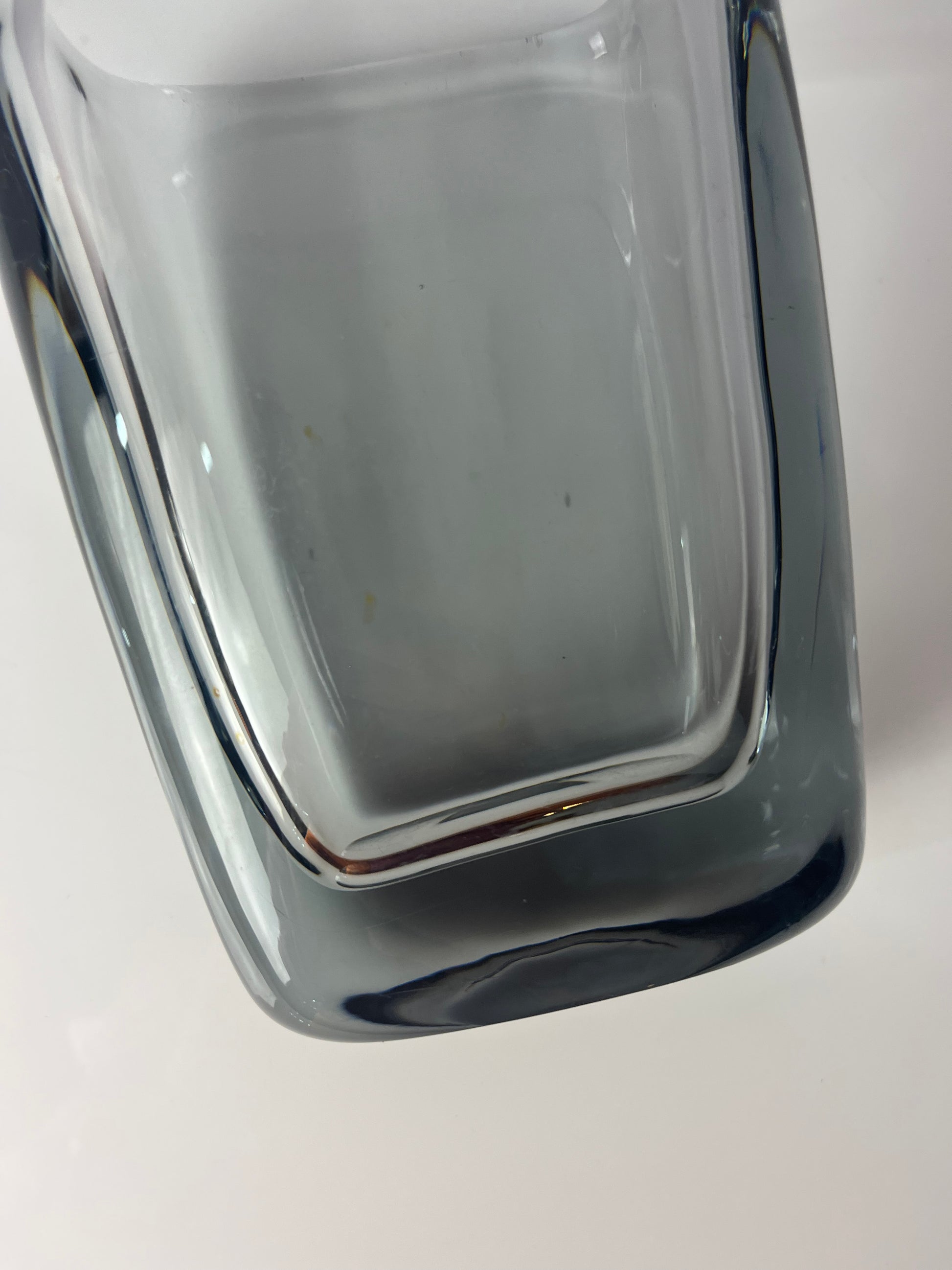 Vase blaugrau Glas von Nils Landberg für Orrefors