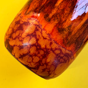 Vase Flammen orange rot von Scheurich West Germany